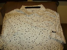 Nike Dri-Fit FN3116-025 Light Gray Floral Print Polo Golf Shirt Men's XL