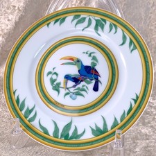 Servizio da tavola porcellana vintage Hermes Paris piatto pane e burro tucani