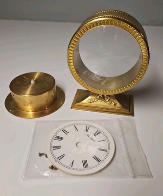 Hour Lavigne Antique Gilded Brass Desk Quartz Clock Signed France 9411 UNTESTED