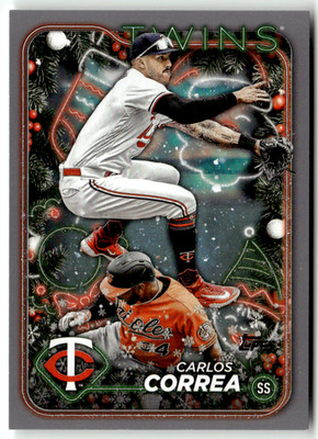 2024 Topps MLB Holiday No. H63 Carlos Correa Silver