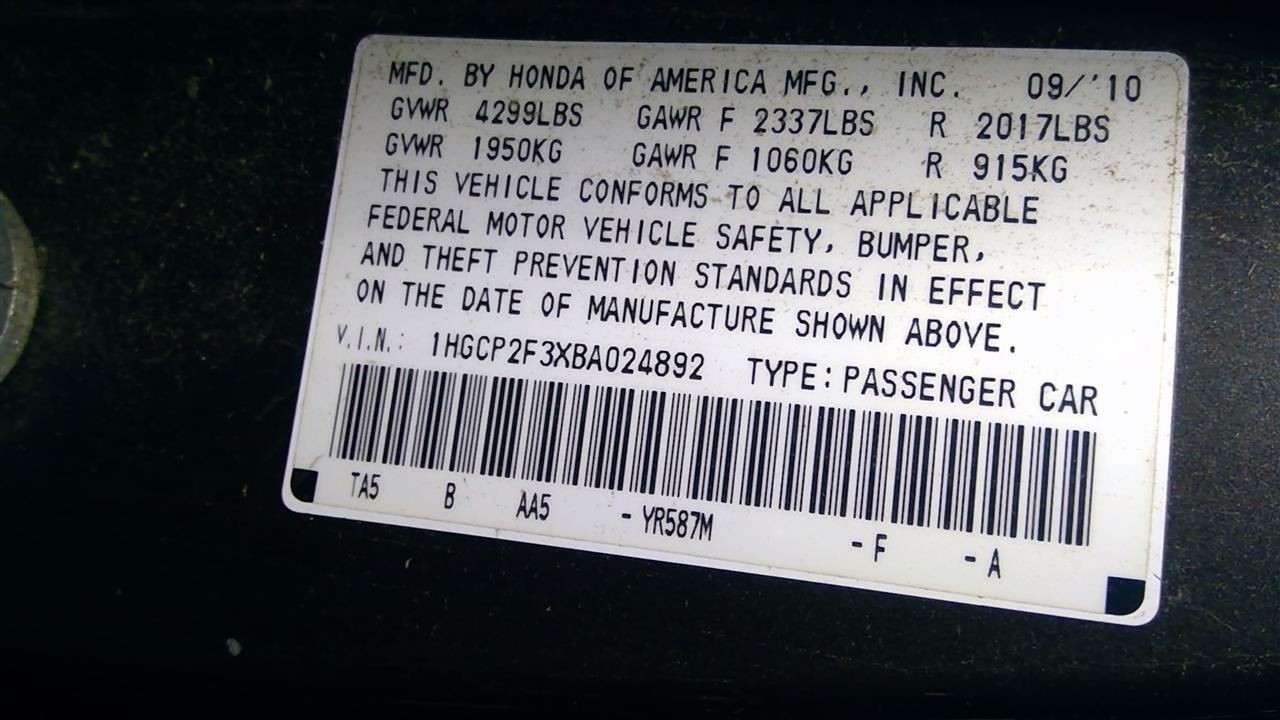 Driver Left Front Door Glass Sedan Fits 08-12 ACCORD 486418