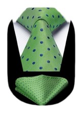 Polka Dot Ties for Men 8.5cm / 3.4 inches in Width A-lawn Green Blue 1