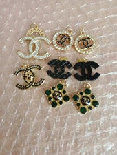 8   Pc Set Chanel  Zipper Pull Button Charm Pendant 