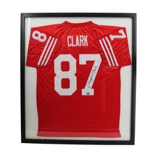 Dwight Clark 49ers Autographed Signed Framed 38x34 Jersey Mounted Memories Holo
