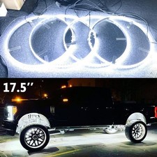 17.5'' White Double Row LED Wheel Lights For Truck Tire Rim Lights Strobe Change