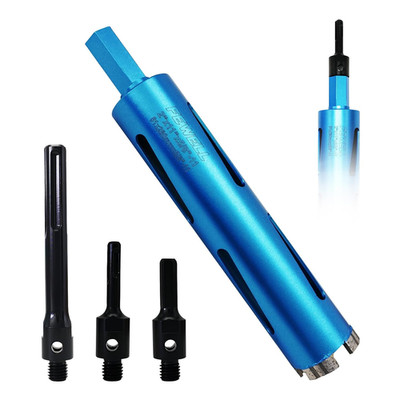 2'' Diamond Core Drill Bits, 9'' Drilling Depth,With 3 Adapters (SDS Plus/Sds Max/