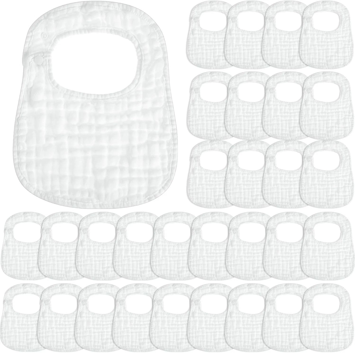 Reginary 30 Pack White Muslin Bibs Bulk for Boy Girl Muslin Baby Bibs Adjustable
Opens in a new wind