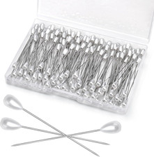 150 Pcs Corsage Pins, Boutonniere Pins, Long Teardrop Pearl Head Pins, White Str