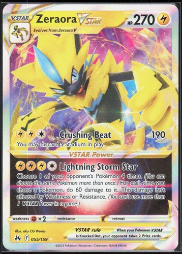Zeraora VSTAR 055/159 Holofoil Ultra Rare SWSH: Crown Zenith NM Pokemon