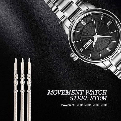 Stelo Orologio Acciaio Inox per Nh35 Nh36 Nh38 Nh39 Corona Movimento Meccanico Automatico - Foto 14 di 26