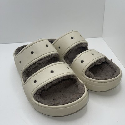 Crocs Classic Cozzzy Ivory Sandals Men s 9/ Women s 11 Slide On