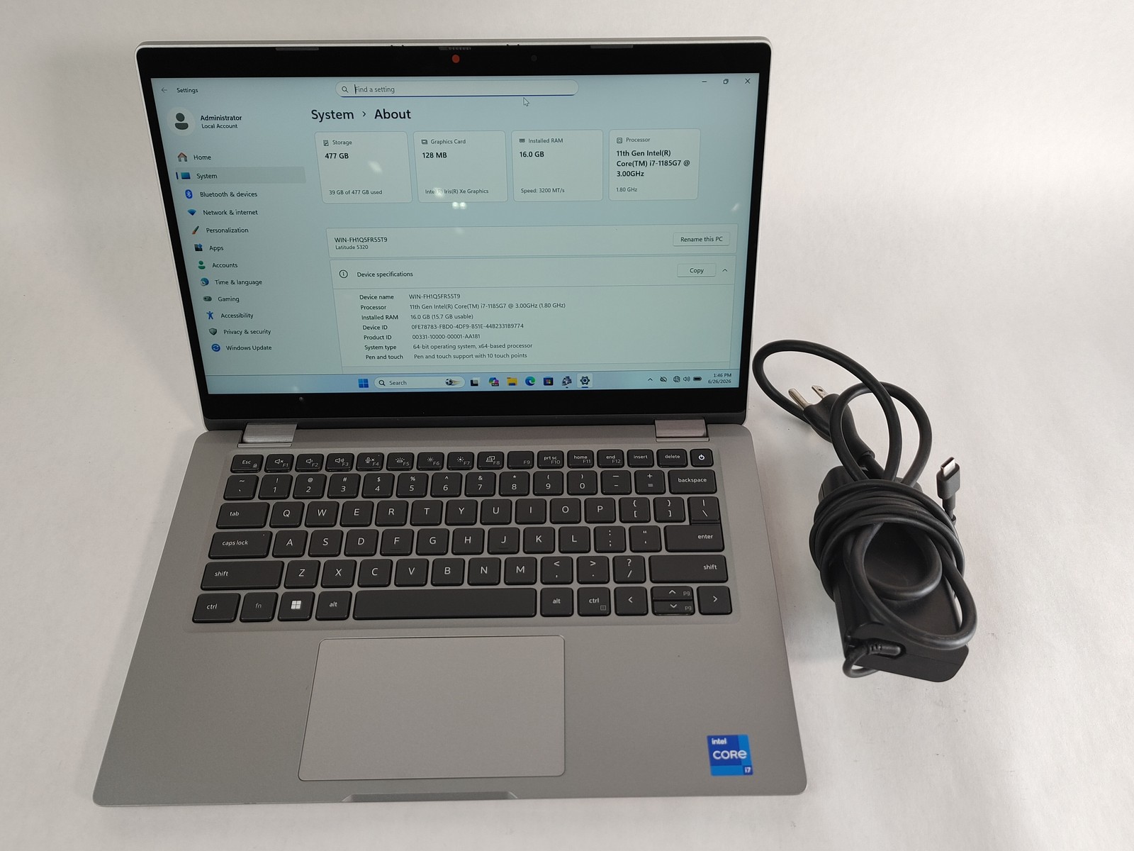 Dell Latitude 5320, 13.3-Inch Laptop, with Core i7 11th Gen., Windows 11 Pro