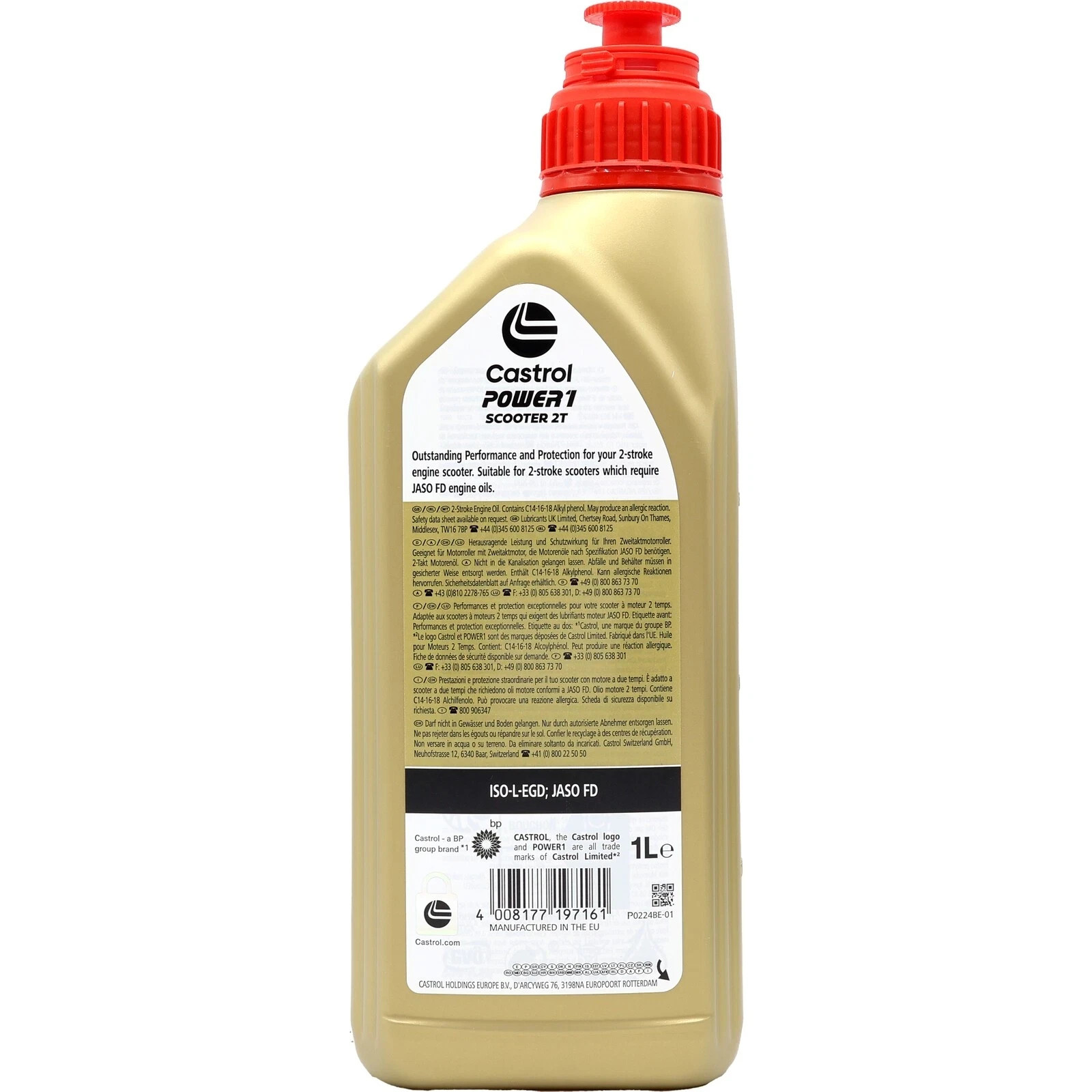 Castrol POWER1 Scooter 2T Fully Synthetic 2 Stroke Engine Oil - 1 Litre New