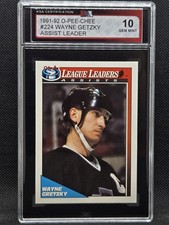1991-92 OPC O-pee-chee Hockey Card #224 Wayne Gretzky Assist Leader KSA 10 