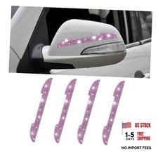 4PCS Bling Car Door Handle Scratch Protector, Crystal Rhinestone Sticker Pink