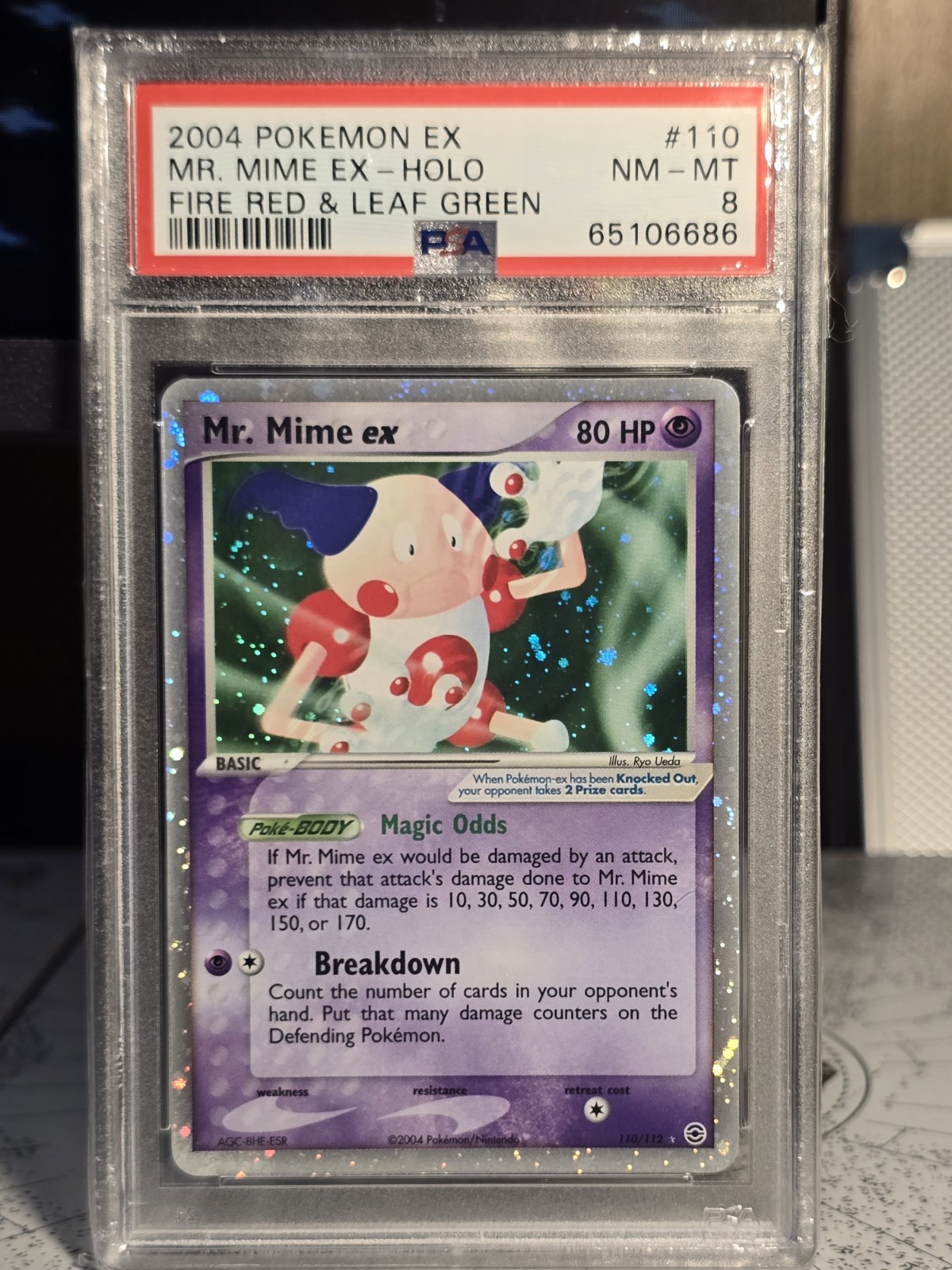 Pokemon Mr. Mime EX Holo Ultra Rare Card 110/112 FireRed & LeafGreen PSA 8 NM-MT