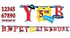 Pirate's Treasure Caribbean Birthday Party Decoration Jumbo Letter Banner Kit
