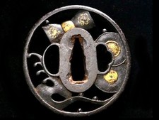 Espada Tsuba Box Tsuba Tsuba Tambor Antiguo Período Edo Japón