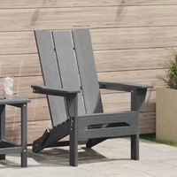 Klappbarer Adirondack-Stuhl Hellgrau 80,5 X 74,5 X 92 Cm Hdpe