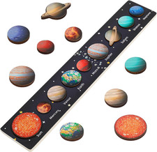 Solar System Puzzle for Kids 3-6, Wooden Space Toys, Planets for Kids, Preschool