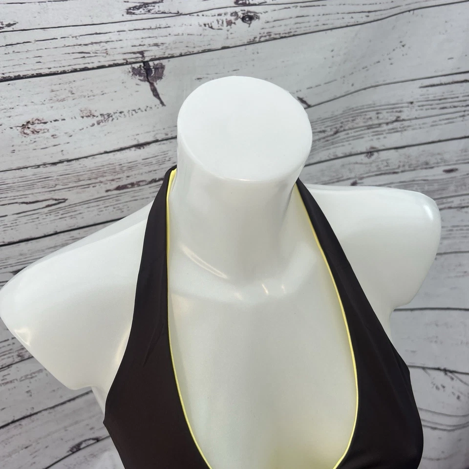 Moontide BNWT Deporte Cami Reversible Sólidos Cocao Narciso Reino Unido 14 Traje de Baño Verano Foto 3 de 4