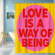 Colorful Love Quote Shower Curtain for Fun Bathroom Decor