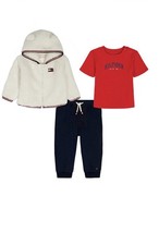 Tommy Hilfiger Boys Zip-Up Hoodie, Shirt Pants Set 12-18 Months NWT