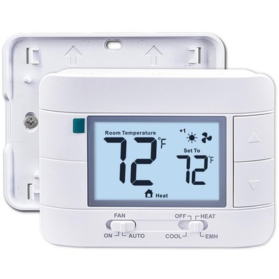 Aowel 2 Heat/ 1 Cool Non-Programmable Thermostat for Home Heat Pump White 