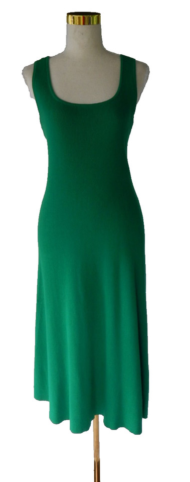 David Lawrence Green Knitted A-Line Midi Dress Sz M