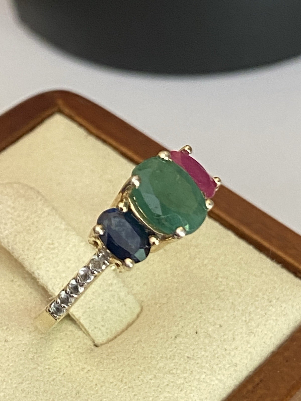 Gold On Sterling Silver Emerald, Ruby, Sapphire A… - image 4
