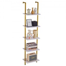 Ladder Shelf, 5-Tier Bookshelf 15.6x11.8in, Open Wall-Mounted Ladder Shelf w...