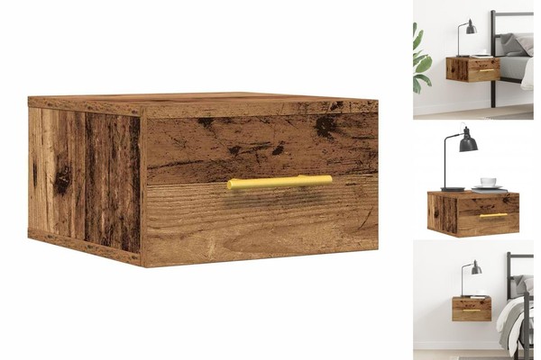 Nachtschrank Nachttisch Wandmontiert Altes Holz 35X35X20 Cm-image