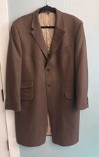 Ben Sherman Brown Crombie Overcoat Long 2 Pkts Wool Mod Skin Lrg 3