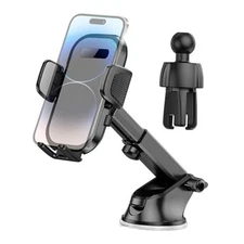 HZEL Car Phone Holder, 2 in 1 Automotive Air Vent Cellphone Stand Black/Gray