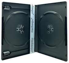 PREMIUM STANDARD Black Double DVD Cases 100 New Material Lot