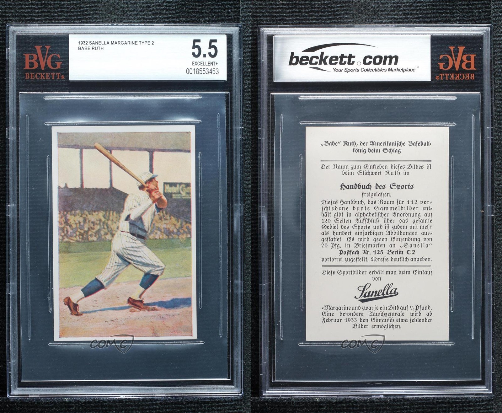 1932 Handbuch des Sports Sanella Logo Towards Bottom on Back Babe Ruth BVG 5.5 view 3