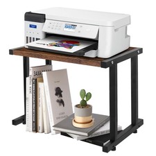 Printer Stand Multi-Purpose Printer Shelf for Desk,Wood Stand with Storage Ho...