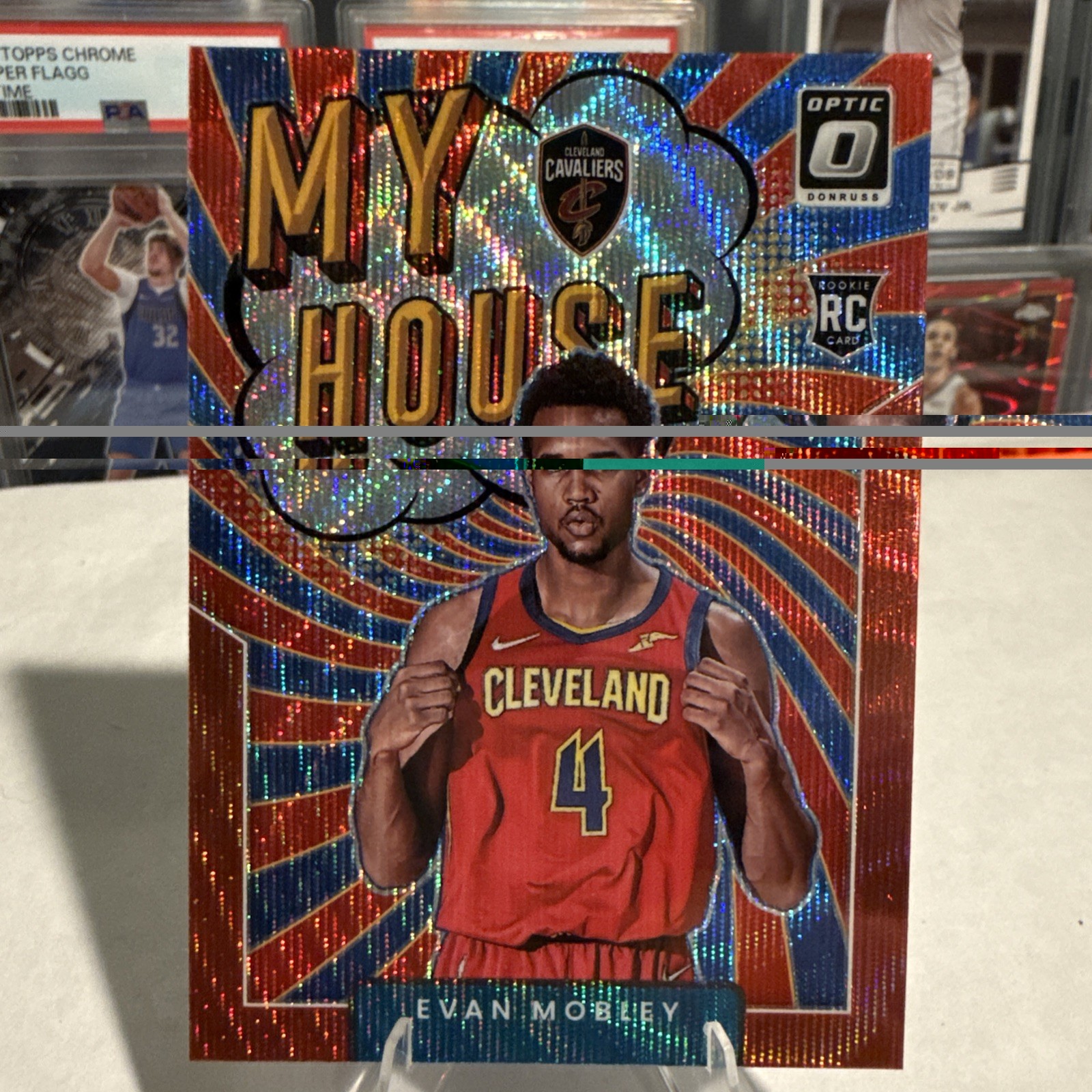 2021-22 Panini Donruss Optic - My House Evan Mobley #18 Red Wave Prizm (RC) SP