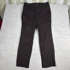 Lee Straight Leg All Day Pants Wonens Brown Mid Rise Relaxed Fit Comfort Size 14