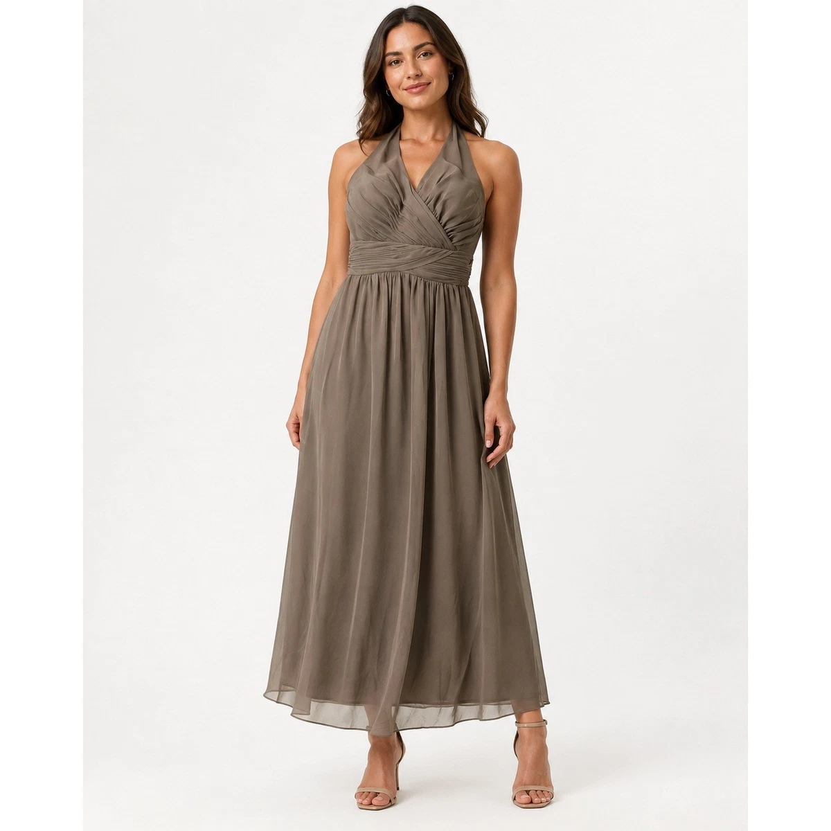pretty maids bridesmaid dresses Chiffon Brown for sale Color:B