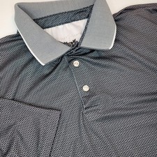 Hickey Freeman Polo Shirt Mens 2XL XXL Black Golf Short Sleeve Stretch Pattern