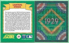 1991 Score Magic Motion Trivia Lightning Strikes #23 - 1929👍