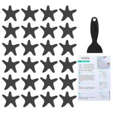 24 Pcs Starfish Bathtub Non Slip Stickers 3.86x3.86 Inch, Black