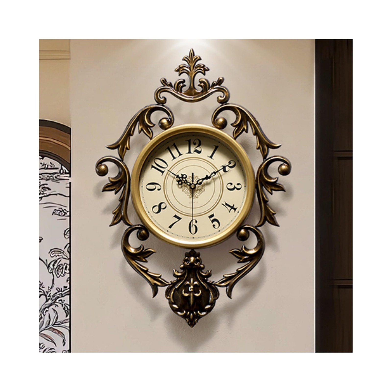 Vintage Wall Clocks Living Room,Decorative Antique French-Style