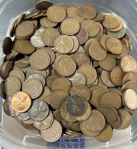 1909-1958 Lincoln Wheat Cent Penny 500ct Bulk Lot PDS Mint Marks