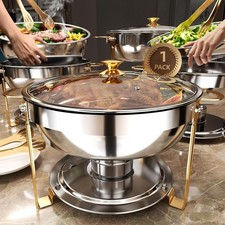 UPERFECOOK Chafing Dishes for Buffet 1/2/4 Pack, 6QT 408 Stainless Steel