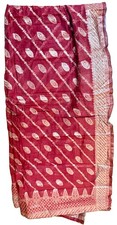 Maroon silver banarsi organza hijab India Dupatta Wrap Scarf Stole Chunri shawl