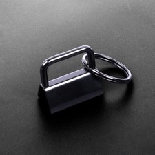 1 Inch Black Key Chain Fob Wristlet Hardware Sets with 3/4 Inch Key Ring 10 Pack