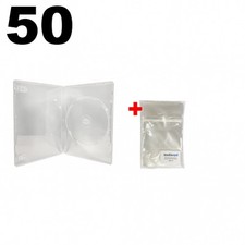 50 STANDARD Black Single DVD Cases 14MM /w Patented M-Lock Hub  100 OPP Bags
