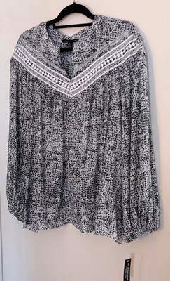  Womens Top 2X Marshmallow Gray  Balloon Cuff Long Sleeve Zac & Rachel